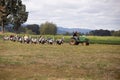 John deer tractor taking kids and adults for a ride Royalty Free Stock Photo