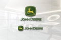 John deere on glossy office wall realistic texture