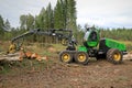 John Deere 1270E Wheeled Harvester in Forest