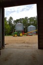 John Deere 7320 hooked up a grain elevator