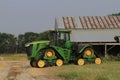John Deere Track tractor 9520 RX tractor in a farm field