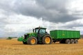 John Deere Tractor and Combine Harvesting Royalty Free Stock Photo