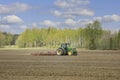 John Deere Tractor and Harrow Agricultural Landscape