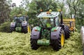 John Deere tractor pushing silage at the clamp