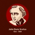 John Duns Scotus 1266 - 1308, was a Scottish Catholic priest and Franciscan friar, university professor, philosopher Royalty Free Stock Photo