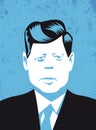 John F. Kennedy, former america president, vector illustrations