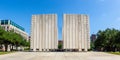 John F. Kennedy Memorial Plaza for JFK panorama in Dallas, United States Royalty Free Stock Photo