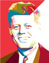 John f kennedy pop art vector portrait/eps