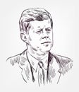 John F. Kennedy vector sketch style portrait