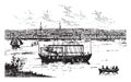 John Fitch steamboat, vintage illustration