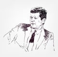 John Fitzgerald Kennedy vector sketch portrait