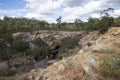 John Forrest National Park rocky landscape near waterfall Royalty Free Stock Photo