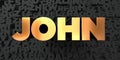 John - Gold text on black background - 3D rendered royalty free stock picture