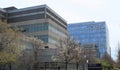 John H. Stroger, Jr. Hospital left and Cook County Health Professional Building right, Chicago, Illinois USA