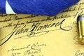 John Hancock's signature - Ammunition on US Constitution Royalty Free Stock Photo