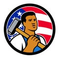 John Henry Sledgehammer USA Flag Mascot