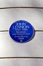 John Lennon Blue Plaque in London Royalty Free Stock Photo