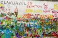 John Lennon wall paintings in Prague, Czech Republic