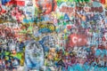 John Lennon Wall, Prague, Czech Republic. Graffiti background