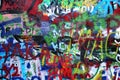 John Lennon wall in Prague graffiti Royalty Free Stock Photo