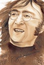 John Lennon was an singer, songwriter, musician and peace activist of the band The Beatles Royalty Free Stock Photo