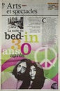 John Lennon and Yoko Ono s Bed-In Royalty Free Stock Photo
