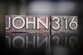John 3:16 Letterpress Royalty Free Stock Photo