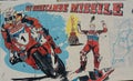 John McGuinness. The Morecambe Missile motorbike mural. Morecambe, UK