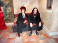 Ozzy and Sharon Osbourne, wax statues in Madame Tussauds Museum New York City.