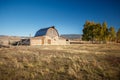 John Moulton Barn within Mormon Row Historic District in Grand Teton National Park, Wyoming - The most photographed barn Royalty Free Stock Photo