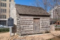 John Neely Bryan Cabin at Pioneer Plaza in Dallas, Texas Royalty Free Stock Photo