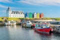 The colorful buildings of John O`Groats in a sunny afternoon, Caithness county, Scotland.