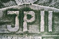 John Paul 2 sign made from trees aerial drone photo