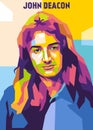 John Deacon Vector portrait illustration Royalty Free Stock Photo