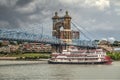 John A Roebling suspension bridge in Cincinnati