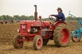 John Saunders driving vintage tractor