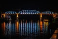 John Seigenthaler Pedestrian Bridge (Shelby Street Bridge or Shelby Avenue Bridge) in Nashville Tennessee Royalty Free Stock Photo