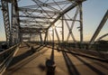 John Seigenthaler pedestrian bridge or Shelby street crossing at sunrise in Nashville