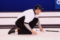 John Shuster on curling rink