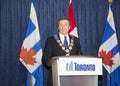 John Tory officially sworning in as Toronto's 65th mayor in City hall, Toronto, Canada.