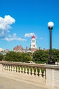 John W. Weeks Bridge with clock tower over Charles River