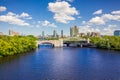 John Weeks Memorial Footbridge over the Charles River, Cambridge Royalty Free Stock Photo