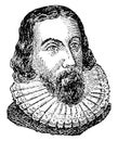 John Winthrop, vintage illustration