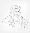 John Wycliffe vector sketch portrait illustration