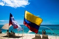 JOHNNY CAY, COLOMBIA - OCTOBER 21, 2017: Unidentified people walking in the beach and enjoying the beautiful sunny day