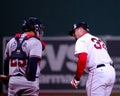 Johnny Estrada and Jason Varitek. Royalty Free Stock Photo