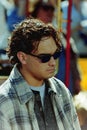 Celebrity actor Johnny Galecki filming Roseanne