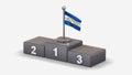 Johnston Atoll 3D waving flag illustration on winner podium.