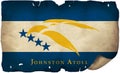 Johnston Atoll Flag On Old Paper