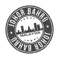 Johor Bahru Malaysia Asia Stamp Logo Icon Symbol Design Skyline City.